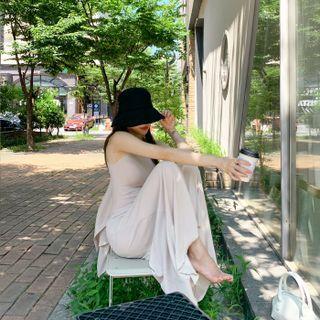 U-neck Flared Maxi Tank Dress