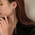 Rhinestone Chain Alloy Cuff Earring 1 Pc - Right - Gold - One Size