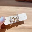 Set Of 3: Mini Hoop Earring Set Of 3 - Gold - One Size