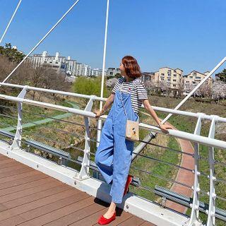 Heart Embroidery Stripe T-shirt