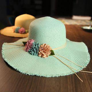 Floral Fringed Sun Hat