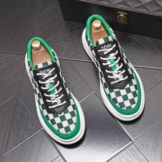 Checker Faux Leather Sneakers