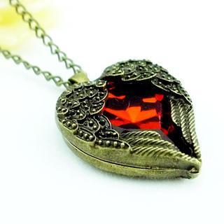 The Heart In Angel Wings Necklace Copper - One Size