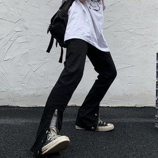High-waist Zipped Detail Pants