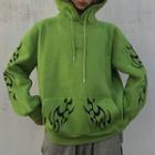 Printed Hoodie Grass Green - One Size