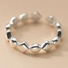 Geometric Sterling Silver Open Ring S925 - 1 Pc - Silver - One Size