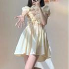 Spaghetti Strap Floral Mini A-line Dress / Shrug