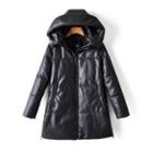 Faux-leather Zipped Parka