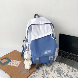 Two Tone Buckled Lightweight Backpack