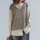 Mock Two-piece Checked Blouse