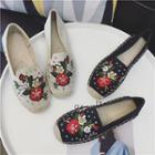 Embroidered Espadrille Flats