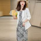 Rhinestone Faux Pearl Blazer