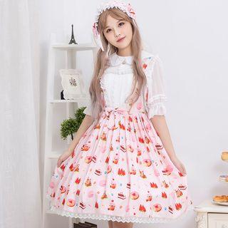 Printed A-line Jumper Skirt