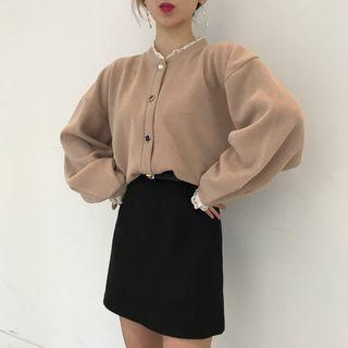 Lace Trim Button Jacket