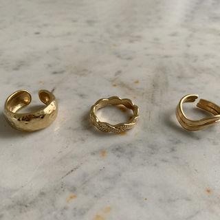 Bold Stacking Ring Set Of 3 Gold - One Size