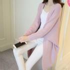 Rib-knit Open-front Cardigan