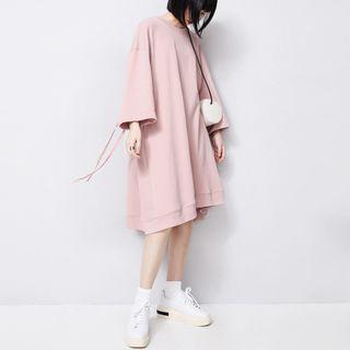 Tie-cuff Loose-fit T-shirt Dress