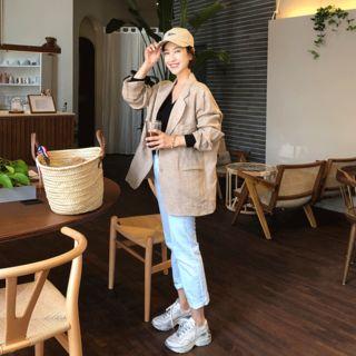 Tailored Loose-fit Linen Blazer