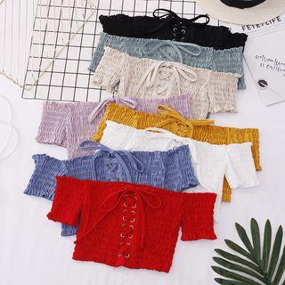 Short-sleeve Smocked Top