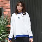 Embroidered Fleece-lined Long-sleeve Sweatshirt