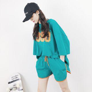 Set : 3/4-sleeve Number T-shirt + Shorts