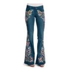 Flower Embroidery Bootcut Jeans