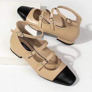 Cap-toe Ankle-trap Mary Jane Flats