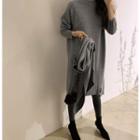 Round-neck Dip-back Knit Dress One Size