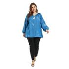 Plus-size Tie Dye Denim Blouse