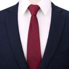 Plain Neck Tie 1 Pc - Plain Neck Tie - Wine Red - One Size