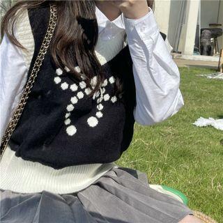Jacquard Sweater Vest Black - One Size