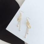 Alloy Leaf Dangle Earring Gold Plating - As Shown In Figure - One Size