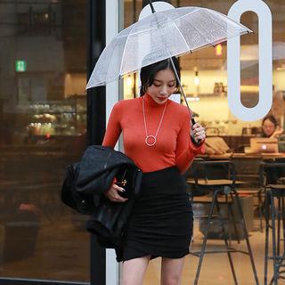 Band-waist Shirred Wool Blend Miniskirt
