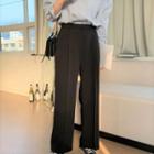 High Waist Wide-leg Pants / Puff-sleeve Blouse