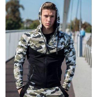Sports Camouflage Zip Hooded Sweatshirt