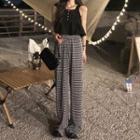 Ruffle Trim Camisole Top / Plaid Wide Leg Pants