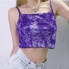 Short-sleeve Tie Dye T-shirt / Spaghetti Strap Top