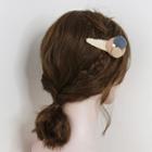 Faux Pearl Fabric Hair Clip Ice Cream - Dark Blue & Beige & Pink - One Size