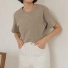Knit Short-sleeve T-shirt Mocha - One Size
