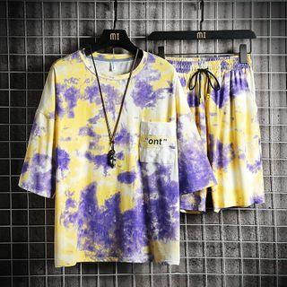Set: Short-sleeve Tie-dyed T-shirt + Sweatshorts