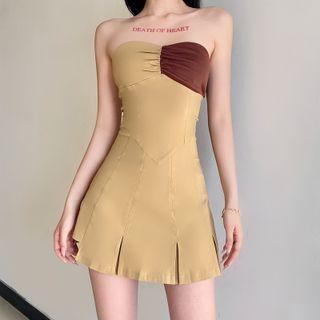Strapless Two-tone A-line Dress