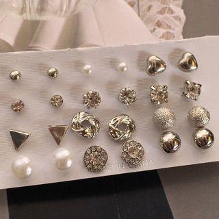 Set: Stud Earring (12 Pairs) 533 - As Shown In Figure - One Size