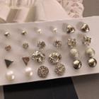 Set: Stud Earring (12 Pairs) 533 - As Shown In Figure - One Size