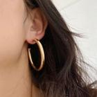 Polished Alloy Open Hoop Earring E120 - 1 Pair - Gold - One Size