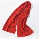 Chinese Character Fringed Scarf Red - One Size