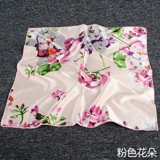 Floral Satin Square Scarf (50*50cm)