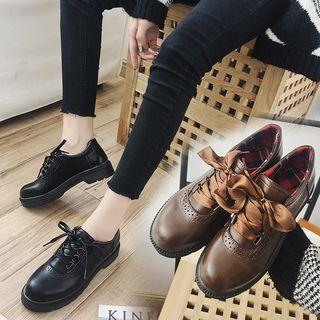 Faux Leather Lace-up Brogues Shoes