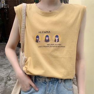 Loose-fit Sleeveless Printed T-shirt