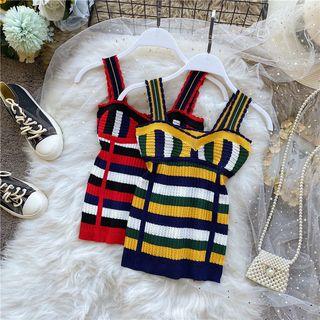 Striped Ribbed Knit Tank Top