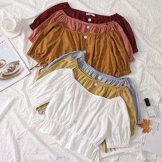 Boatneck Tie-waist Crop Top